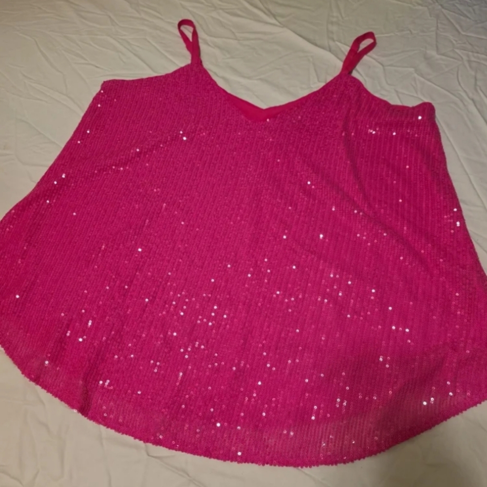 Torrid hot pink sequin cami nwt 0x